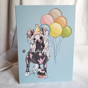 Chinese Crested &#39;n Balloons Greeting Card