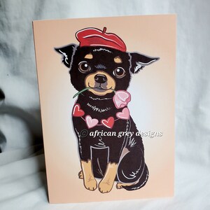 Rose Chihuahua Greeting Card