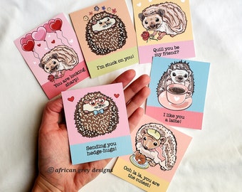 Hedgehog Valentines - Mini Eco-friendly Set of 6
