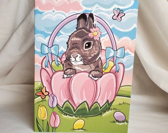 Easter Basket Bunny Greeting Card