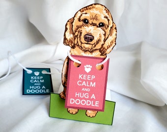 Keep Calm Labradoodle - Goldendoodle - Desk Decor Paper Doll