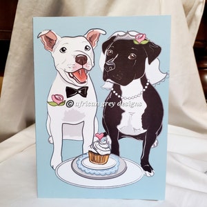 Wedding Pit Bulls Greeting Card image 3