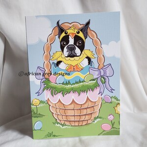 Easter Basket Boston Terrier Greeting Card