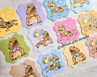 Bearded Dragon Die Cut Collection - Eco-friendly Set of 12 - Scrapbooking Embellishment