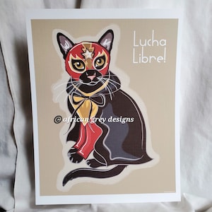 Black Cat Luchador - Eco-Friendly 8x10 Print