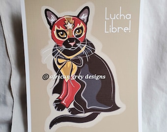 Black Cat Luchador - Eco-Friendly 8x10 Print