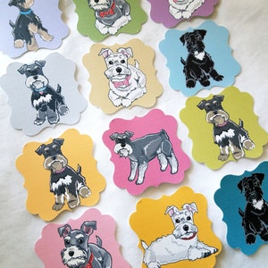 Schnauzer Die Cut Collection - Eco-friendly Set of 12 - Scrapbooking Embellishment