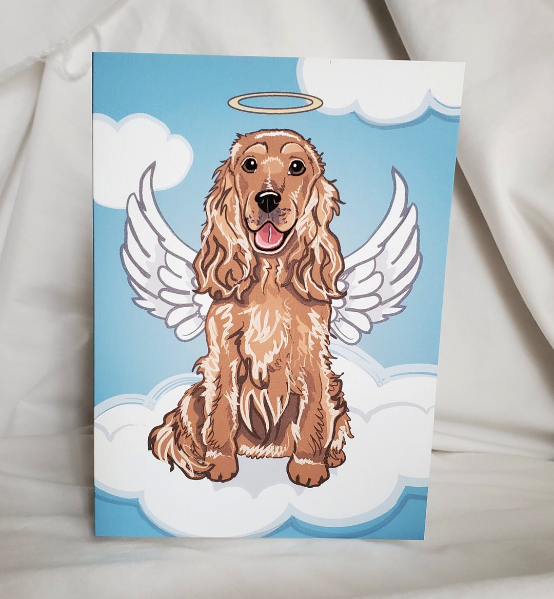 angel-cocker-spaniel-greeting-card-etsy