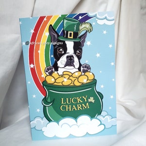 Lucky Boston Terrier St. Patrick&#39;s Day Greeting Card