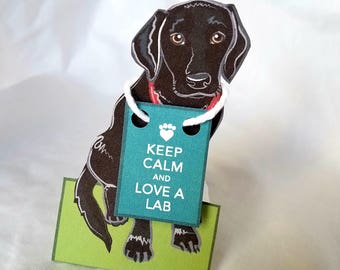 Keep Calm Black Lab - Desk Decor Paper Doll
