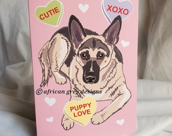 German Shepherd Puppy Love Greeting Card