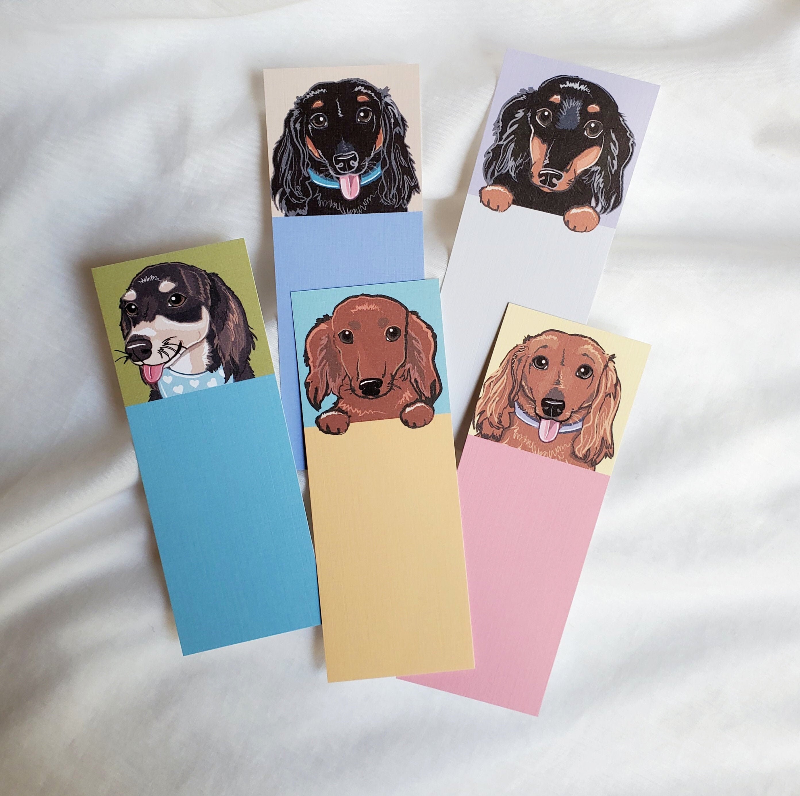 Longhaired Dachshund Bookmarks Eco-friendly Set of 5 | Etsy