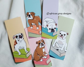 English Bulldog Bookmarks - Eco-friendly Set of 5