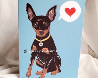 Min Pin Heart Greeting Card