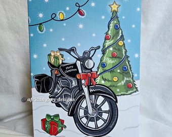Christmas Motorcycle Greeting Card