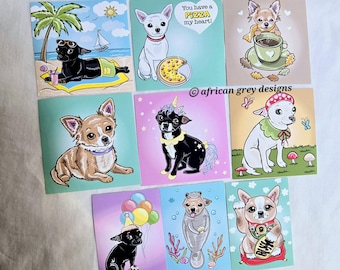 Chihuahua Sticker Collection - Set of 9 Stickers - Matte Finish