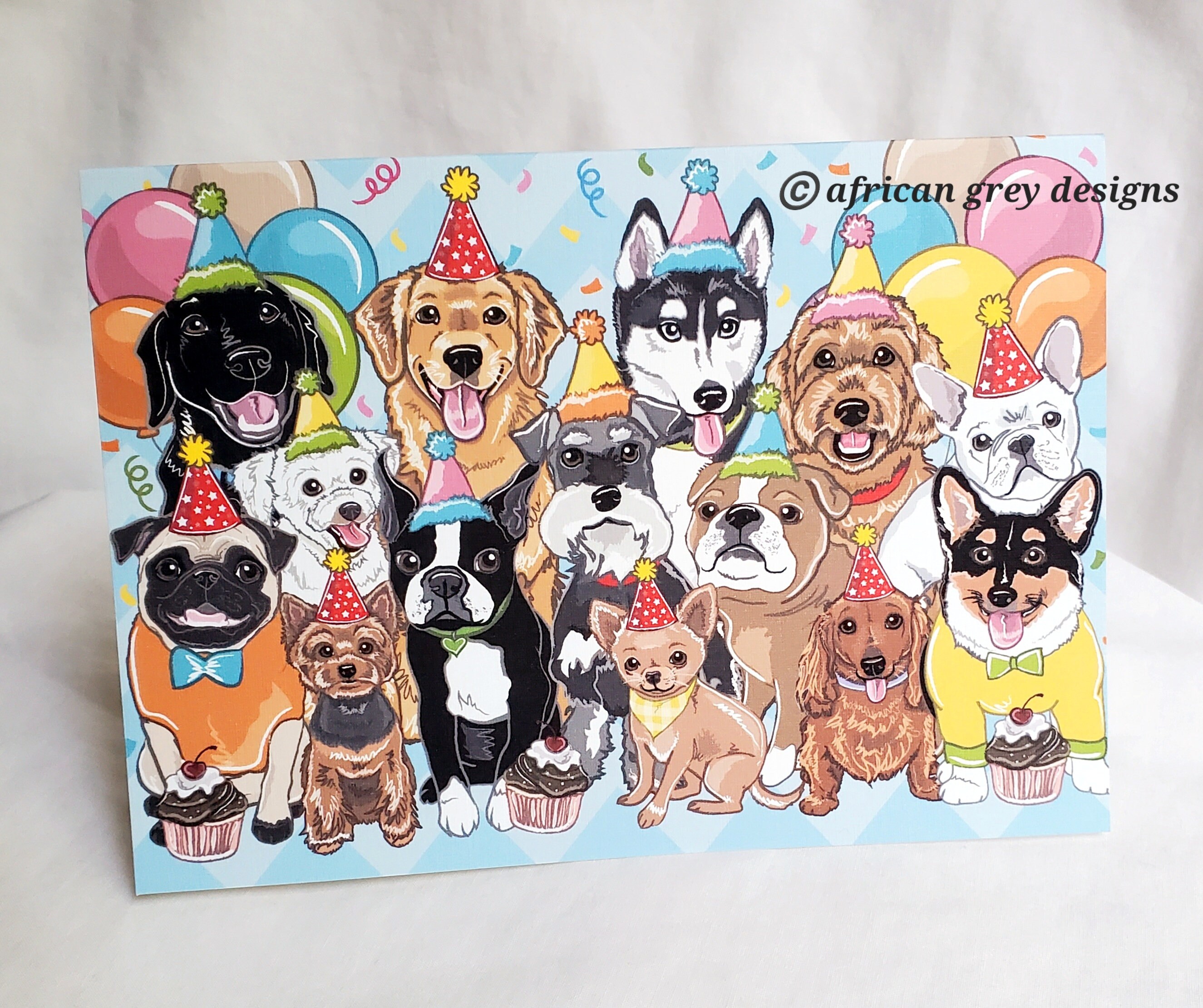 Birthday Dog Pack Greeting Card - Etsy