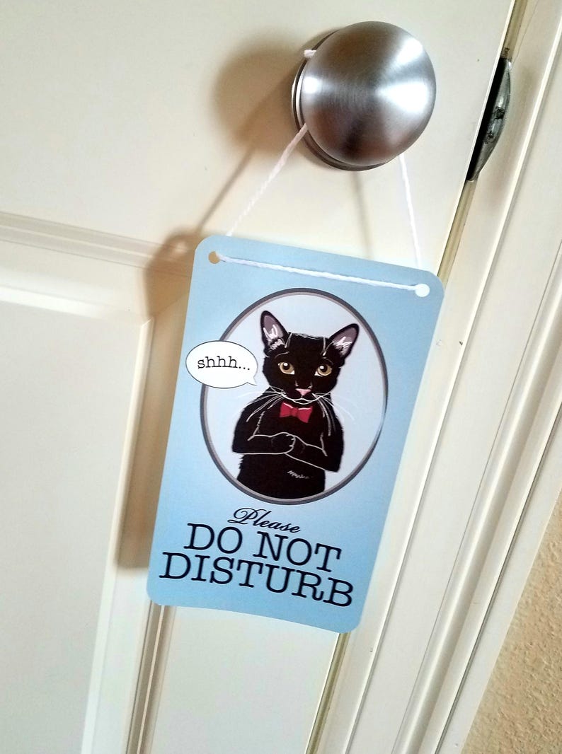Black Cat Do Not Disturb Sign - Etsy