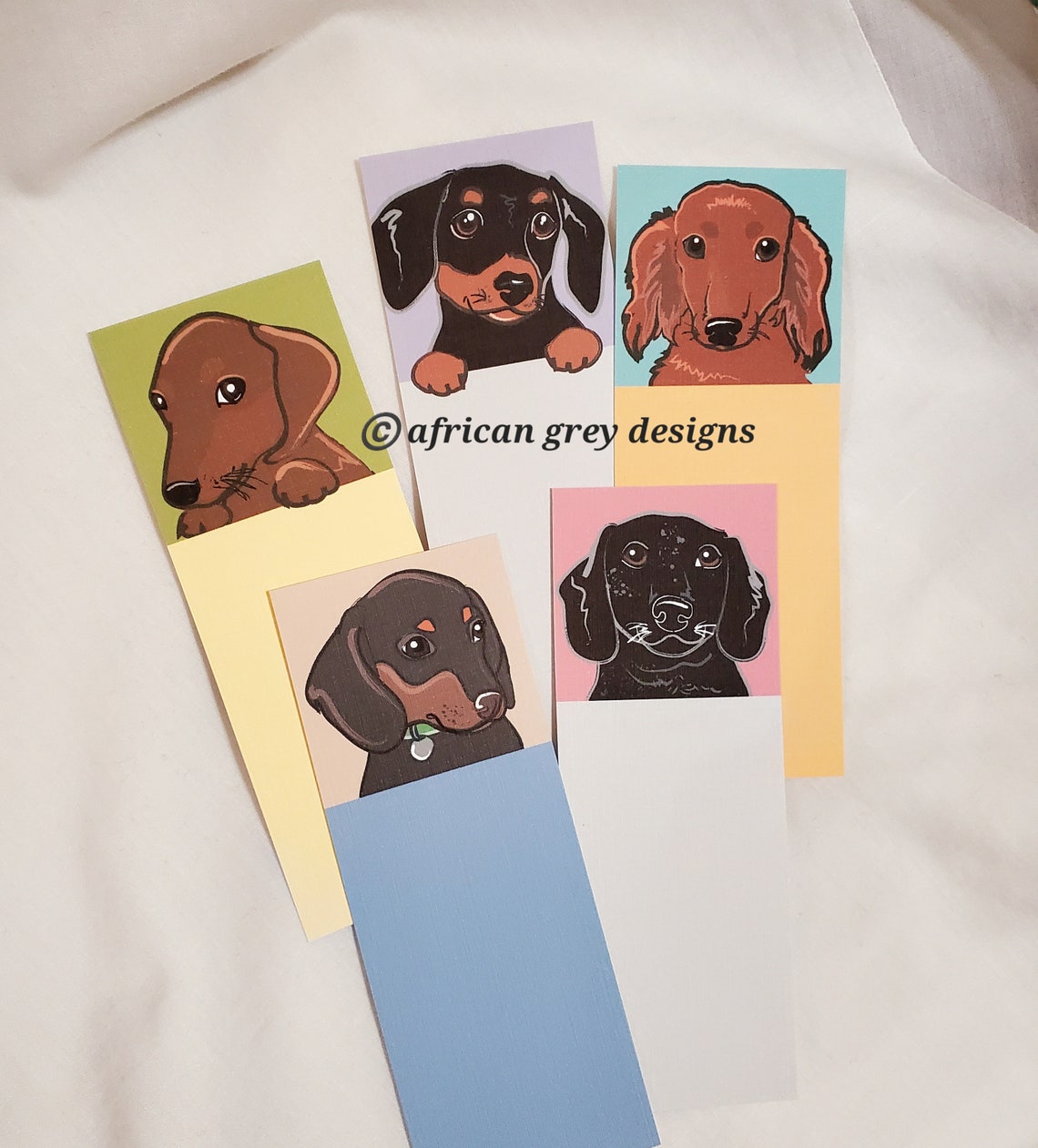 Dachshund Bookmarks Eco-friendly Set of 5 Printed on - Etsy