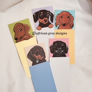 Dachshund Bookmarks - Eco-friendly Set of 5 Printed on Recycled Linen ...
