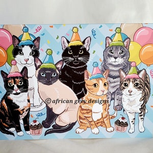 Birthday Cats Greeting Card