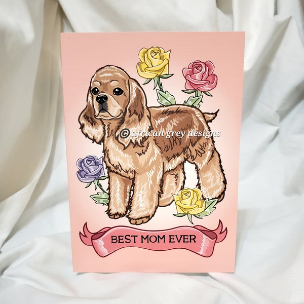 Best Mom Cocker Spaniel Greeting Card