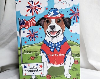 4th of July Jack Russell Greeting Card