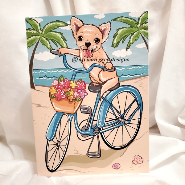 Bicycle Chihuahua Greeting Card