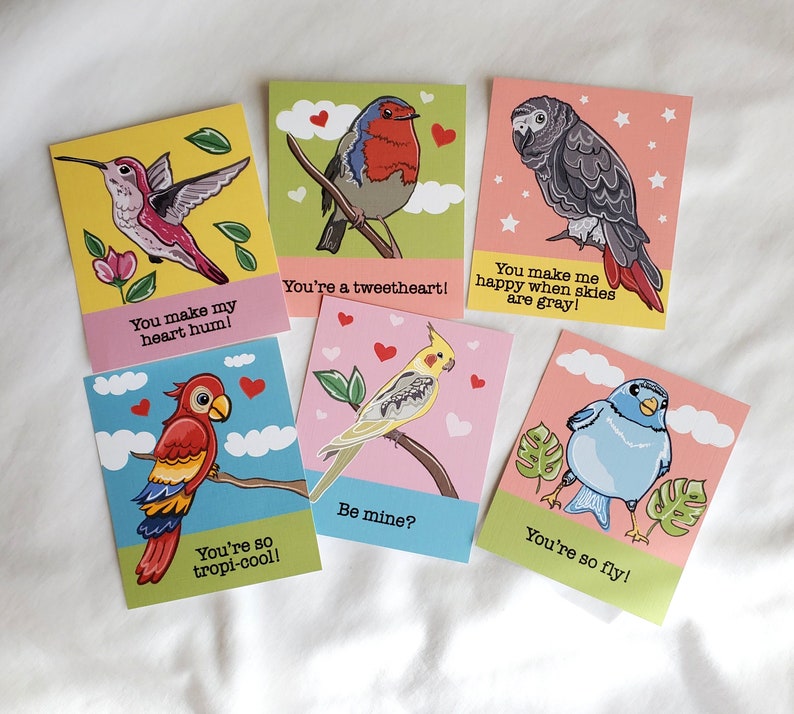 Bird Valentines Mini Eco-friendly Set of 6 image 6