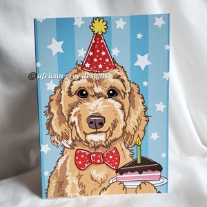 Birthday Golden Doodle Greeting Card - Boy or Girl Doodle