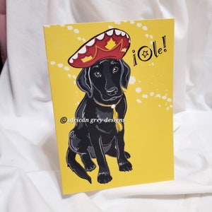 Fiesta Black Lab Greeting Card