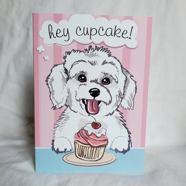 Maltese Cupcake Greeting Card