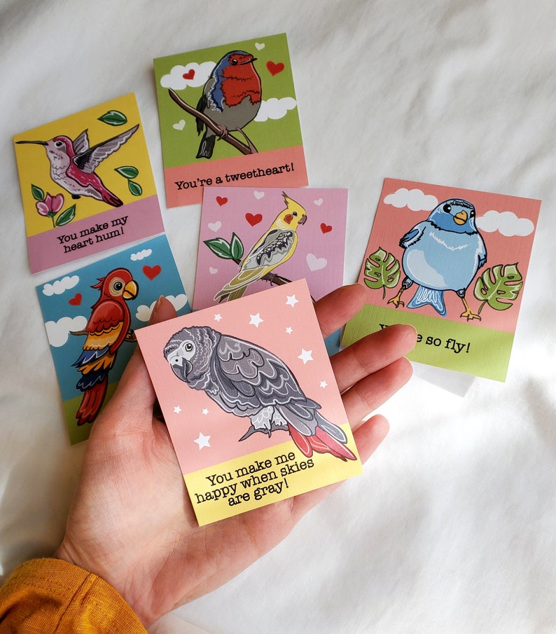 Bird Valentines Mini Eco-friendly Set of 6 image 3