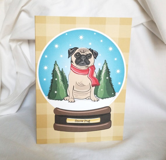 pug snow globe