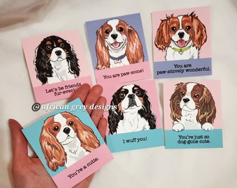 King Charles Spaniel Valentines - Mini Eco-friendly Set of 6