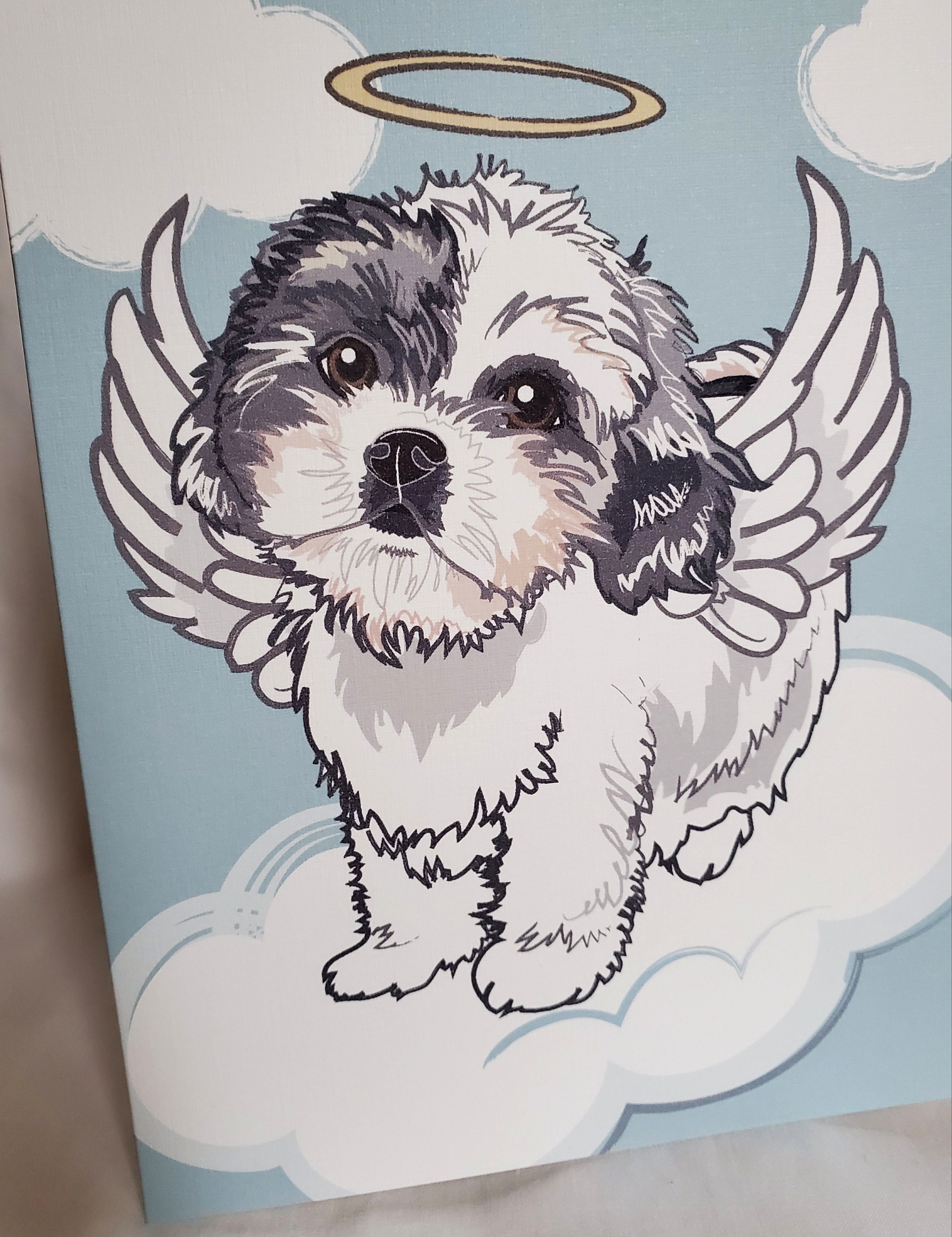 Angel Shih Tzu Greeting Card Choose Your Fur Color | Etsy