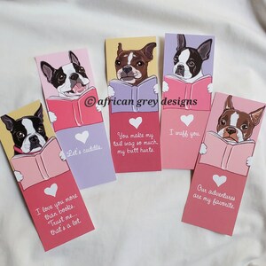 Love Boston Terrier Bookmarks - Eco-friendly Set of 5