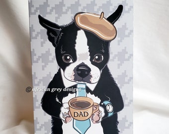 Boston Terrier Dad Greeting Card