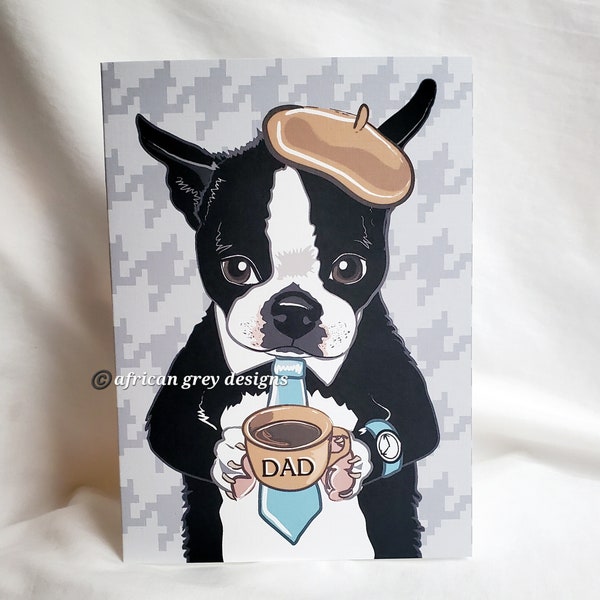 Boston Terrier Dad Greeting Card