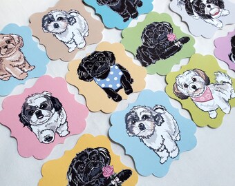 Shih Tzu Die Cut Collection - Eco-friendly Set of 12 - Scrapbooking Embellishment