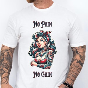 Pin up girl shirt, vintage tattoo tee, tattoo t shirt, tattoists tshirt, tattoo lover present, gift for dad, gift for mum, tattoo clothing