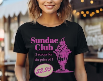Retro Ice Cream Sundae Club Tee - Vintage Advertisement T-Shirt