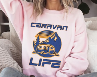 Suéter para la vida en caravana, camiseta para la vida en acampada, ropa de aventura, camisa de naturaleza, sudadera para amantes de la naturaleza, sudadera para vacaciones en la naturaleza