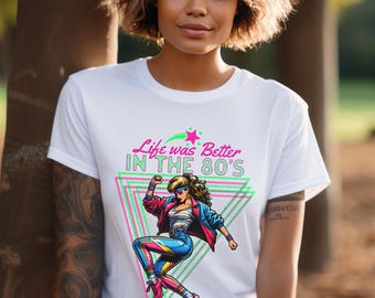 Retro 80s T-Shirt: Neon Rave Party Top, Life was better in the 80s tee