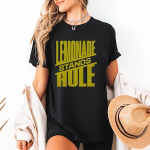 Lemonade stands rule t shirt, Retro lemonade tee, Food clothing, minimalist lemonade shirt, Soda tshirt, Summer fruit top, Lemonade stand t