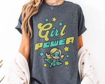 Camiseta de superheroína con temática de empoderamiento femenino: camiseta retro feminista inspirada en los cómics.
