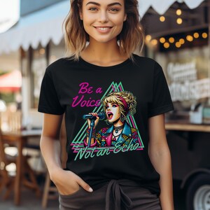 Be a voice not an echo t shirt, Inspirational quote tee, 80s retro fashion t, Empowering clothing, Mental health shirt, Motivational top