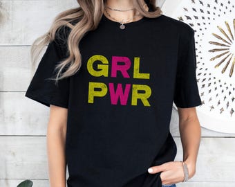 Girl Power T-Shirt: Retro Feministisches GRL PWR Tee