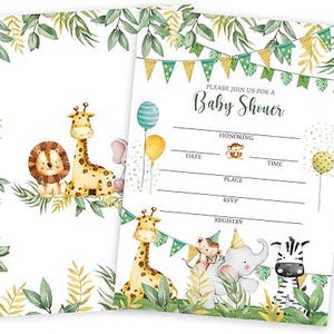 Inviti per baby shower a tema giungla e foresta