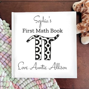 Regalo personalizzato per baby shower, libro di matematica per bambini ad alto contrasto per neonati e bambini, libro illustrato personalizzato